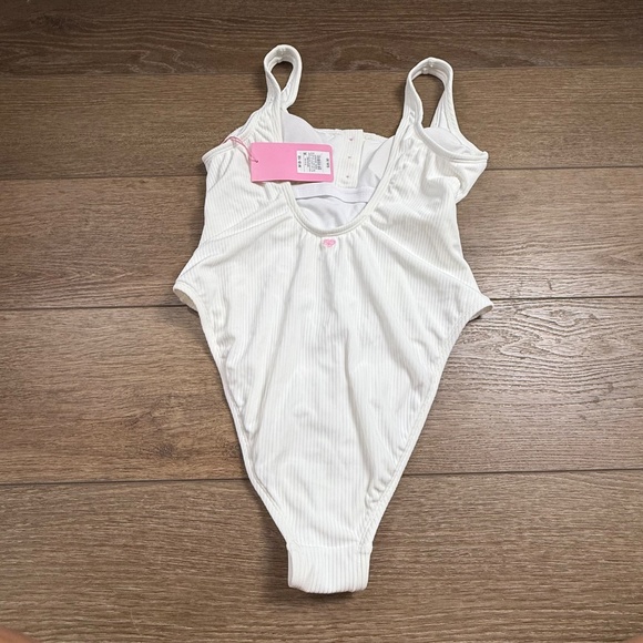 Stoney Clover Lane X Target One-Piece Swimsuit, Ribbed, White, NWT Size Medium - Picture 6 of 10